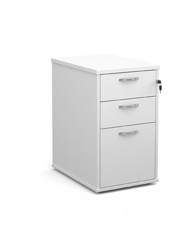 3 Drawer Desk High Pedestal 600mm Deep White
