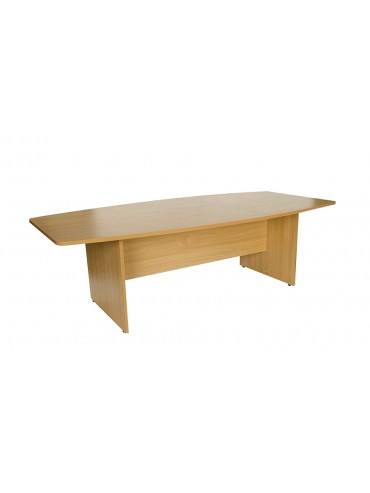 BDT240 - Barrel Shaped Boardroom Table 2.4m Light Oak