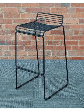 Used Black Tubular Frame Bar Stool 
